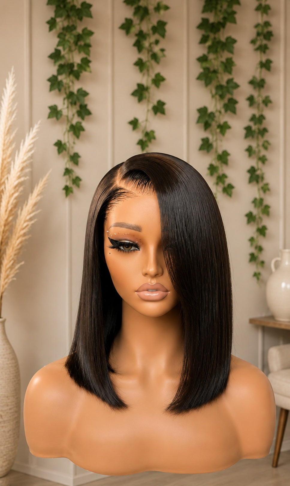 Glueless Straight Bob Wig 5x5 HD Lace Raw Human Hair 180% Density