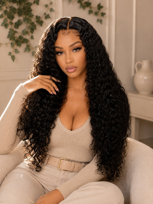 Glueless Curly Wig 5x5 HD Lace Raw Human Hair 180% Density