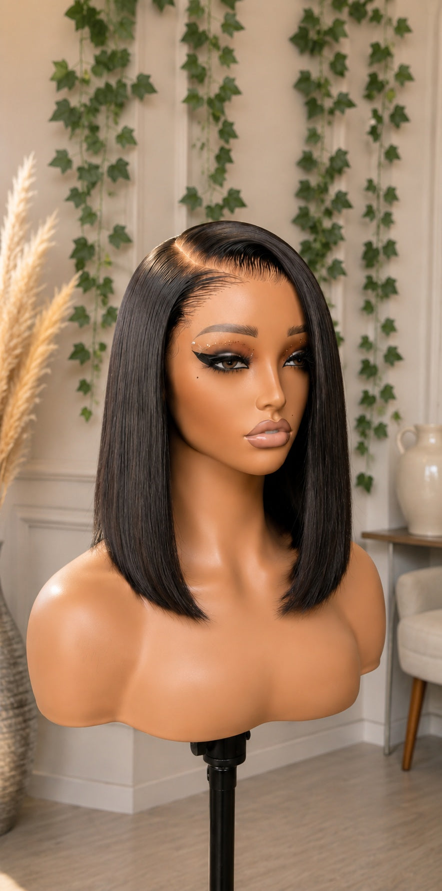 Glueless Straight Bob Wig 5x5 HD Lace Raw Human Hair 180% Density