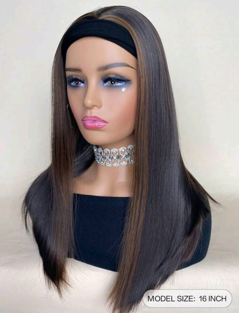 Long bob straight headband human blend