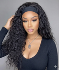 Dark brown headband human hair